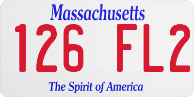 MA license plate 126FL2