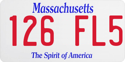 MA license plate 126FL5