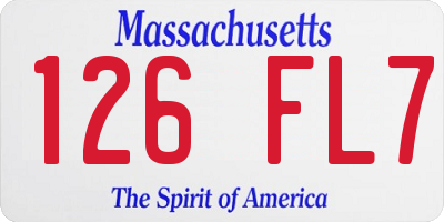 MA license plate 126FL7