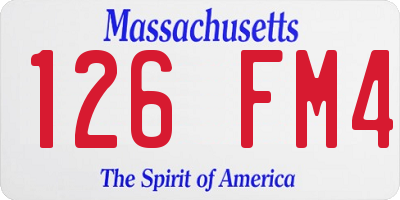 MA license plate 126FM4