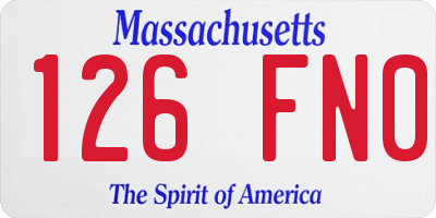 MA license plate 126FN0