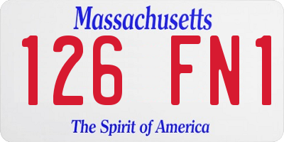 MA license plate 126FN1