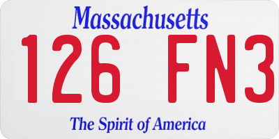 MA license plate 126FN3