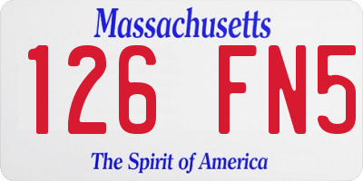 MA license plate 126FN5