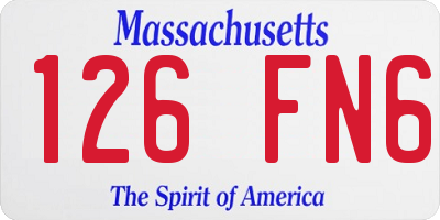MA license plate 126FN6