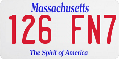 MA license plate 126FN7