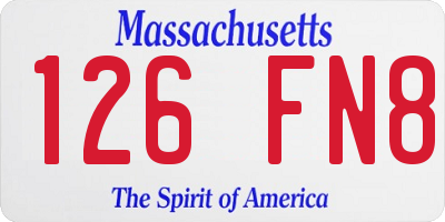 MA license plate 126FN8