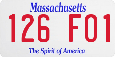 MA license plate 126FO1