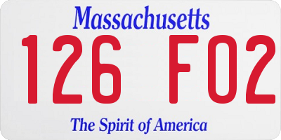 MA license plate 126FO2