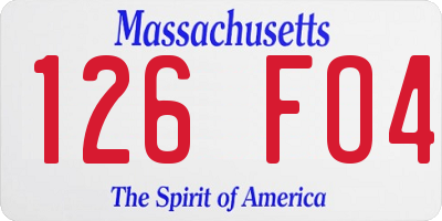 MA license plate 126FO4