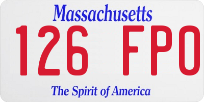 MA license plate 126FP0