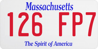 MA license plate 126FP7
