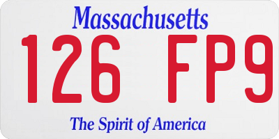 MA license plate 126FP9