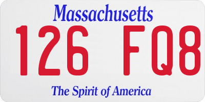 MA license plate 126FQ8