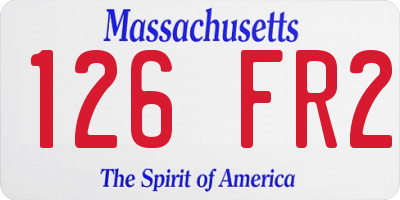 MA license plate 126FR2