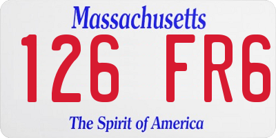 MA license plate 126FR6