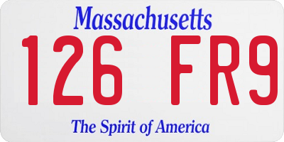 MA license plate 126FR9