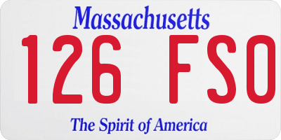 MA license plate 126FS0