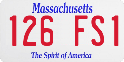 MA license plate 126FS1