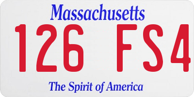 MA license plate 126FS4