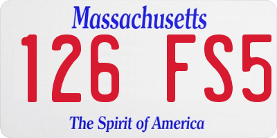 MA license plate 126FS5