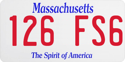 MA license plate 126FS6