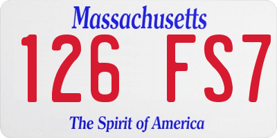 MA license plate 126FS7