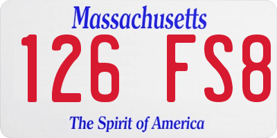 MA license plate 126FS8