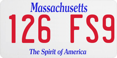 MA license plate 126FS9