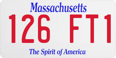 MA license plate 126FT1