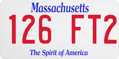 MA license plate 126FT2