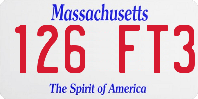 MA license plate 126FT3
