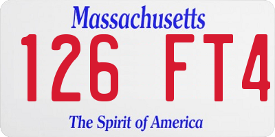 MA license plate 126FT4