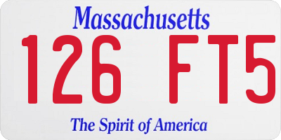 MA license plate 126FT5