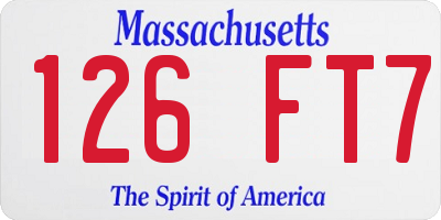 MA license plate 126FT7