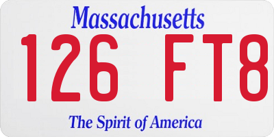 MA license plate 126FT8