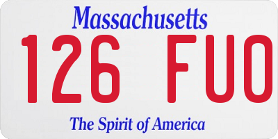 MA license plate 126FU0