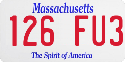 MA license plate 126FU3