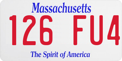 MA license plate 126FU4