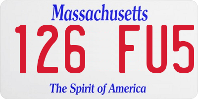 MA license plate 126FU5