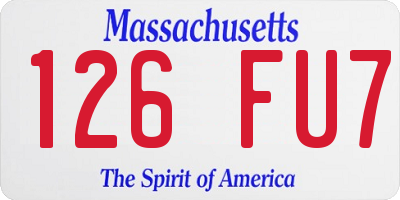 MA license plate 126FU7