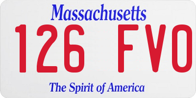 MA license plate 126FV0