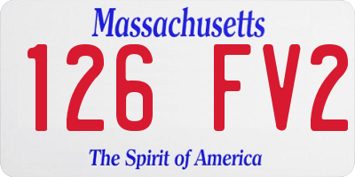 MA license plate 126FV2