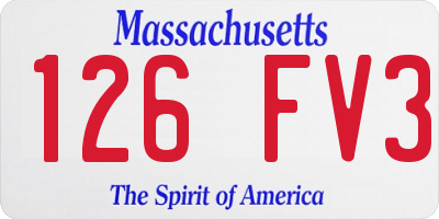 MA license plate 126FV3