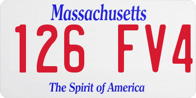 MA license plate 126FV4