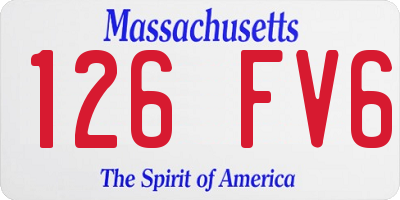 MA license plate 126FV6