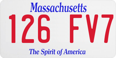 MA license plate 126FV7