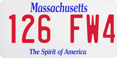MA license plate 126FW4