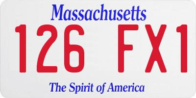 MA license plate 126FX1