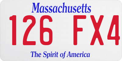 MA license plate 126FX4